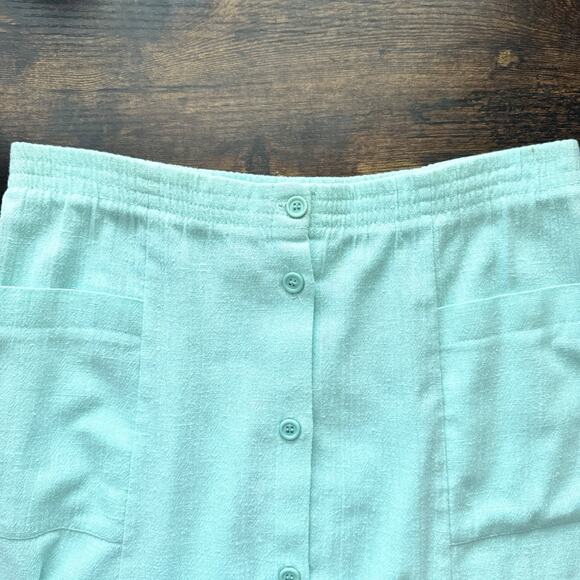 Vintage Pykettes Skirt Women's 12 Baby Blue A-line Midi Cottage Country Prairie - Picture 10 of 13